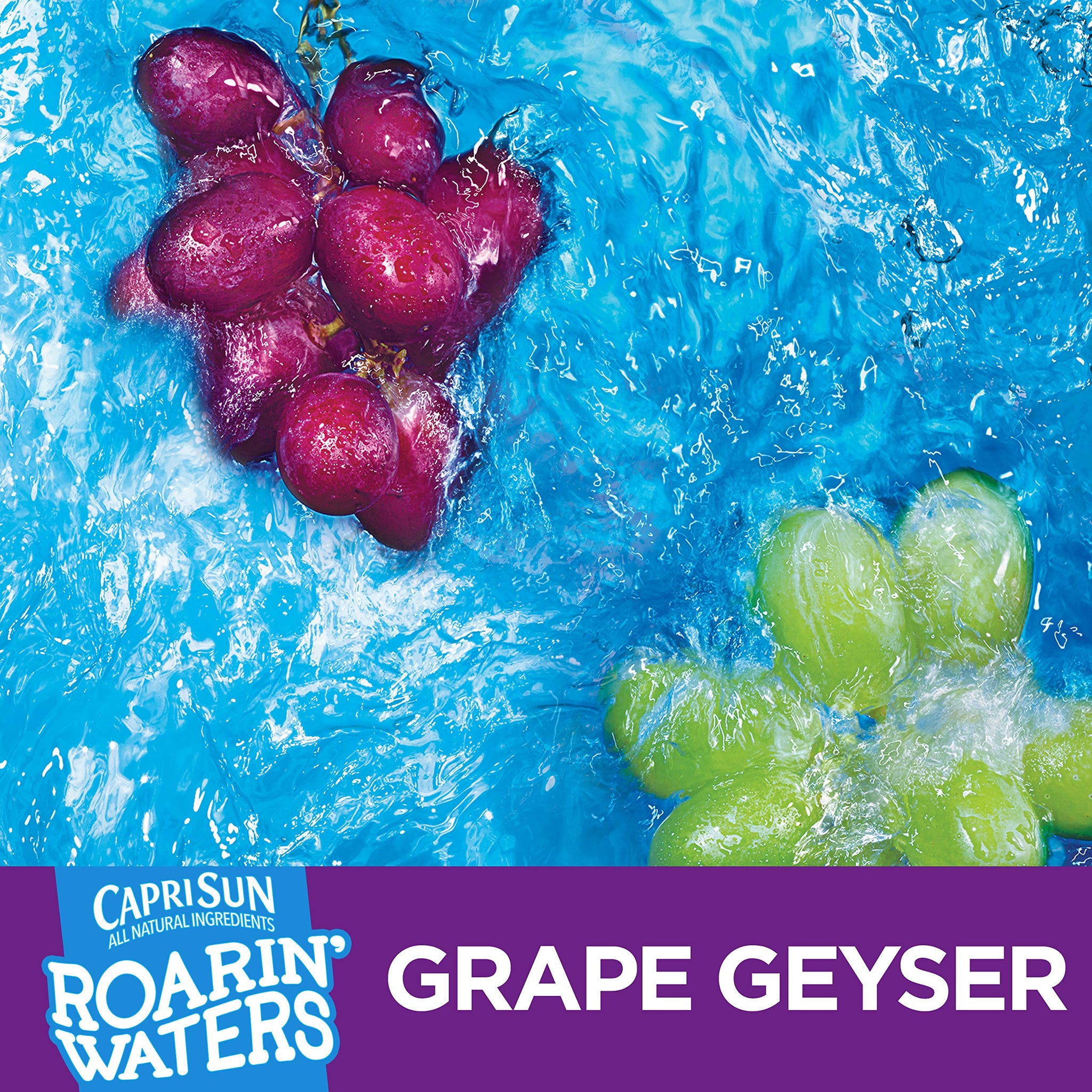 Capri Sun Roarin Waters Flavored Beverage Pouches, Grape, 15 Ounce