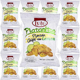 LULU Platanitos, Plantain Chips with Lemon, Gluten-Free, 1.4oz Bag (Pack of 12, Total of 16.8 Oz)