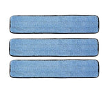 Real Clean 24" Commercial and Janitorial Microfiber Wet Mop Refill Pads for Flat Microfiber Mop Frames (3 Pack, Blue)