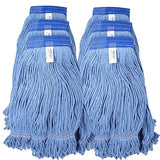 Turkey Creek Essentials Mop Heads Commercial Grade USA Made Looped End Heavy Duty Large Mop Head of Blue 4-Ply Synthetic Yarn Industrial Wet Mop Head