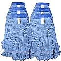 Turkey Creek Essentials Mop Heads Commercial Grade USA Made Looped End Heavy Duty Large Mop Head of Blue 4-Ply Synthetic Yarn Industrial Wet Mop Head