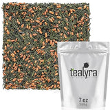 Tealyra - Imperial Gyokuro Genmaicha - Japanese Loose Leaf Tea - Gen Mai Cha Green Tea with Brown Roasted Rice - Caffeine Level Low - 200g (7-ounce)
