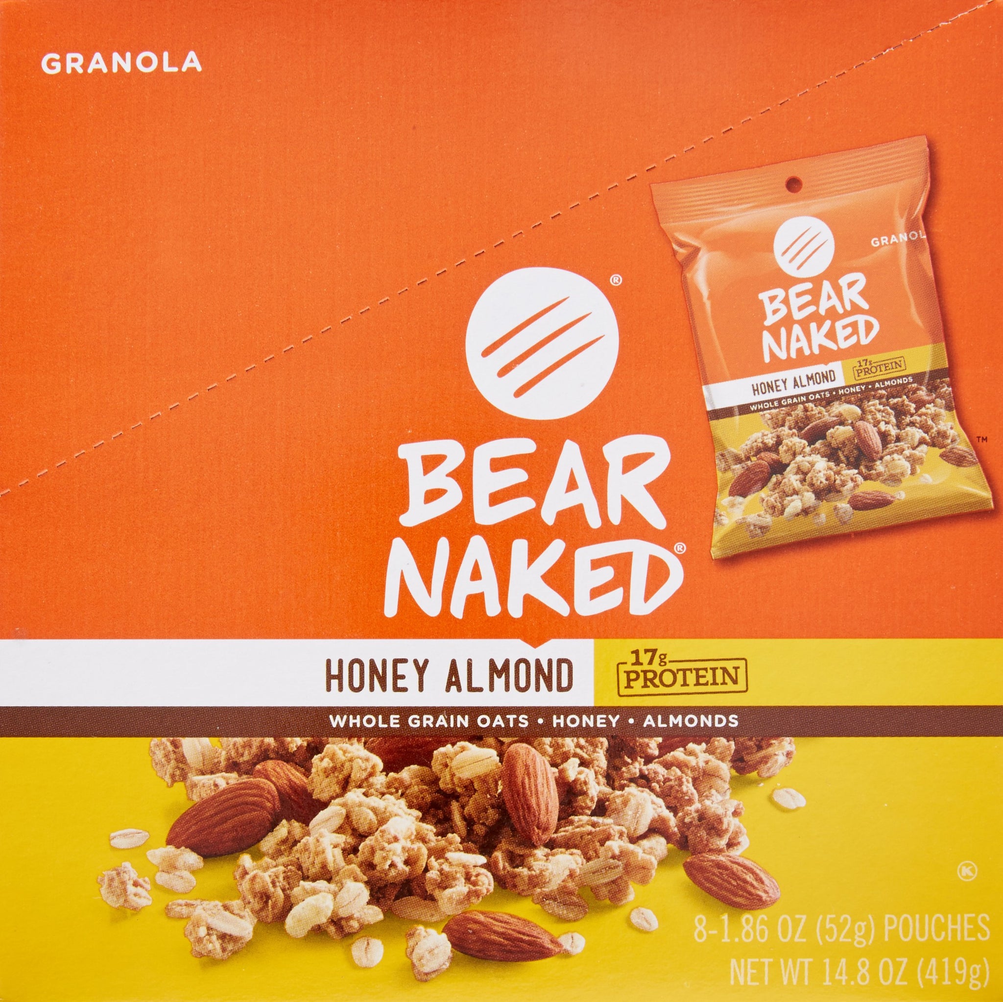 Kellogg's Bear Naked Granola, Honey Almond Protein, 14.88 Ounce (Pack of 32)