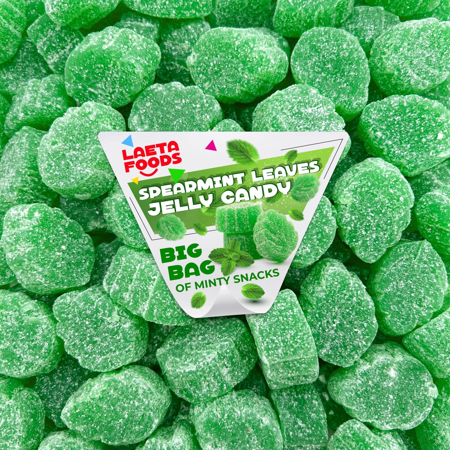 Spearmint Leaves Jelly Candy, Refreshing Slices (2 Pound Bag)
