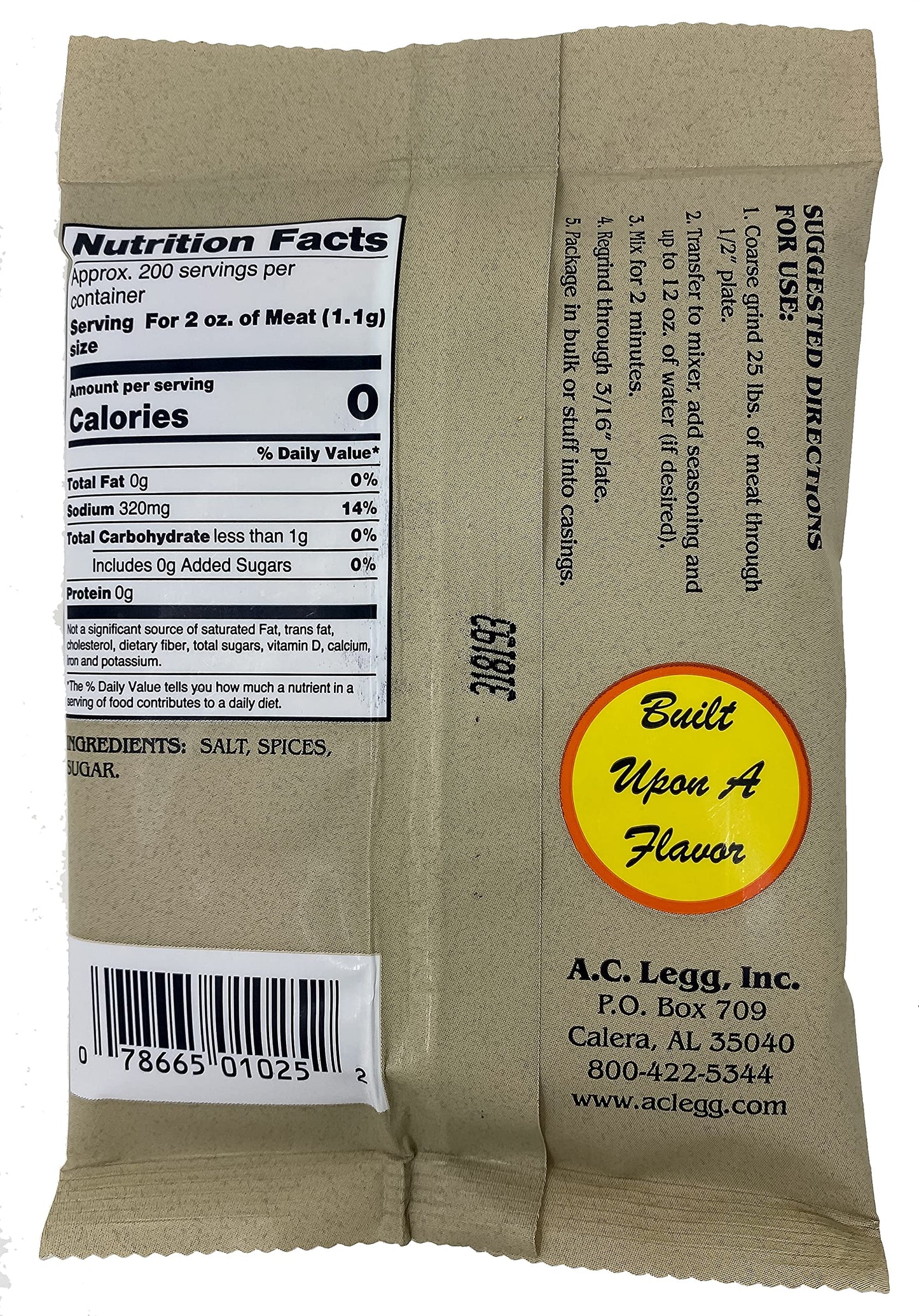 A.C. Legg, Inc. Blend 10 Sausage Seasoning, Breakfast Style, 8 oz (24 Case Pack), Seasons up to 600 lbs, For Pork, Beef, Chicken & Wild Game