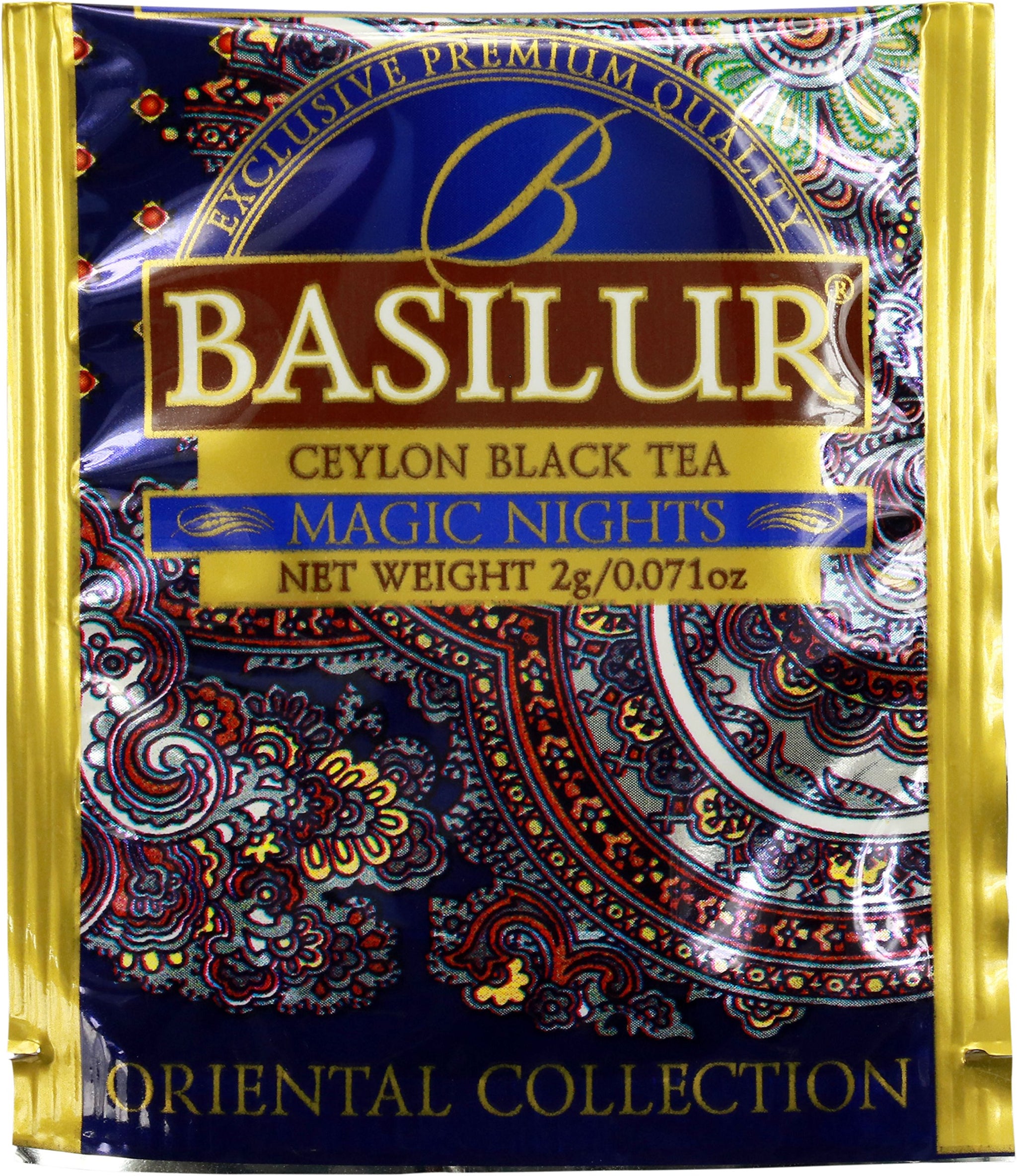 Basilur | "Magic Night " Oriental Tea Collection | 100% Pure Ceylon | 20 Count Foil Enveloped Teabags - Pack of 6