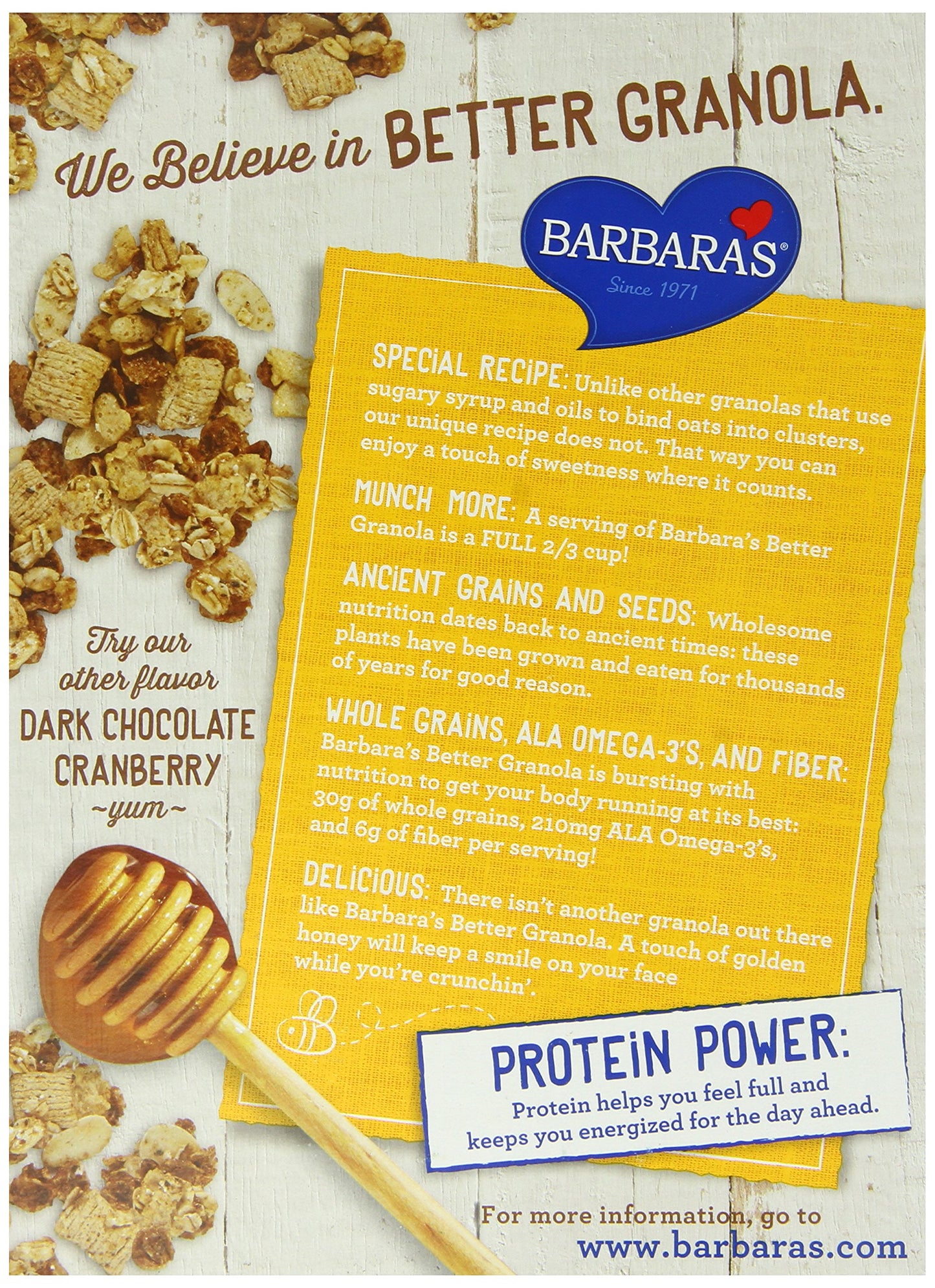Barbara's Bakery Better Granola, Oats & Honey, 10 Ounce