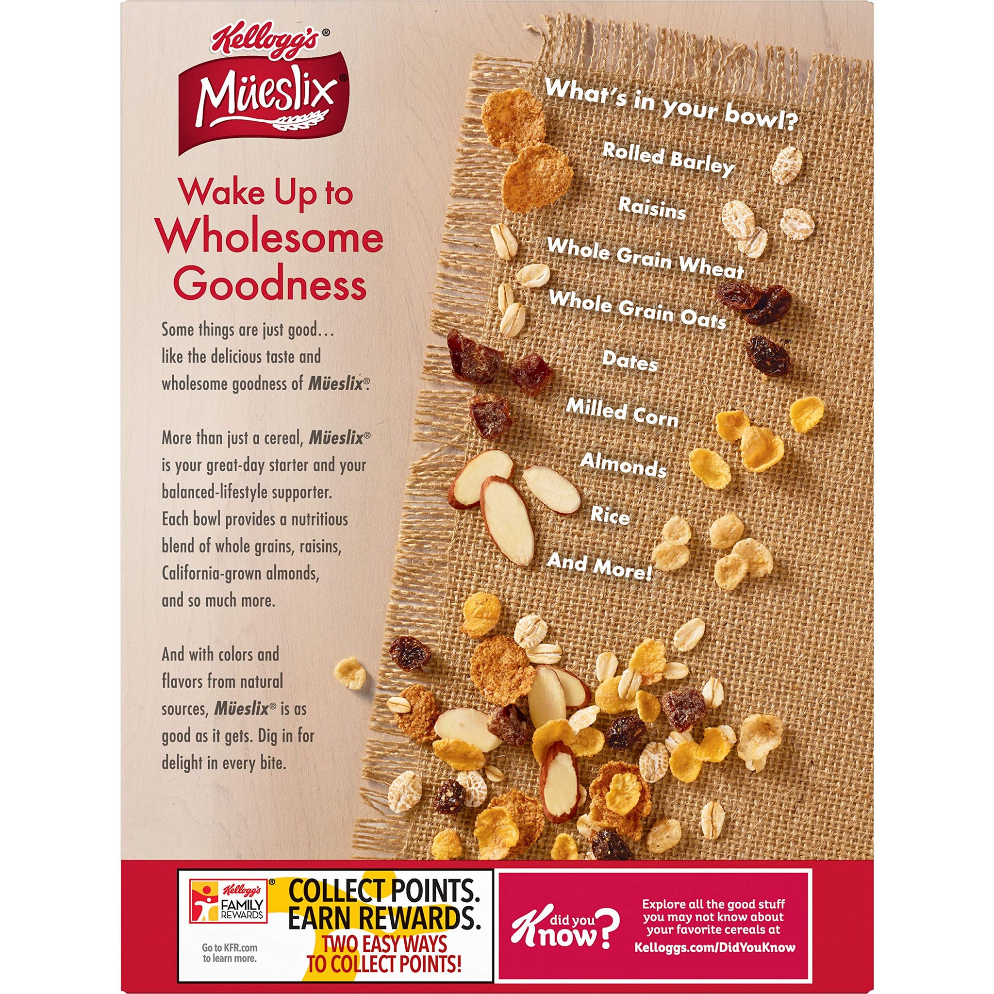 Kellogg's Mueslix, Breakfast Cereal, Original, Good Source of Fiber, 16.2oz Box