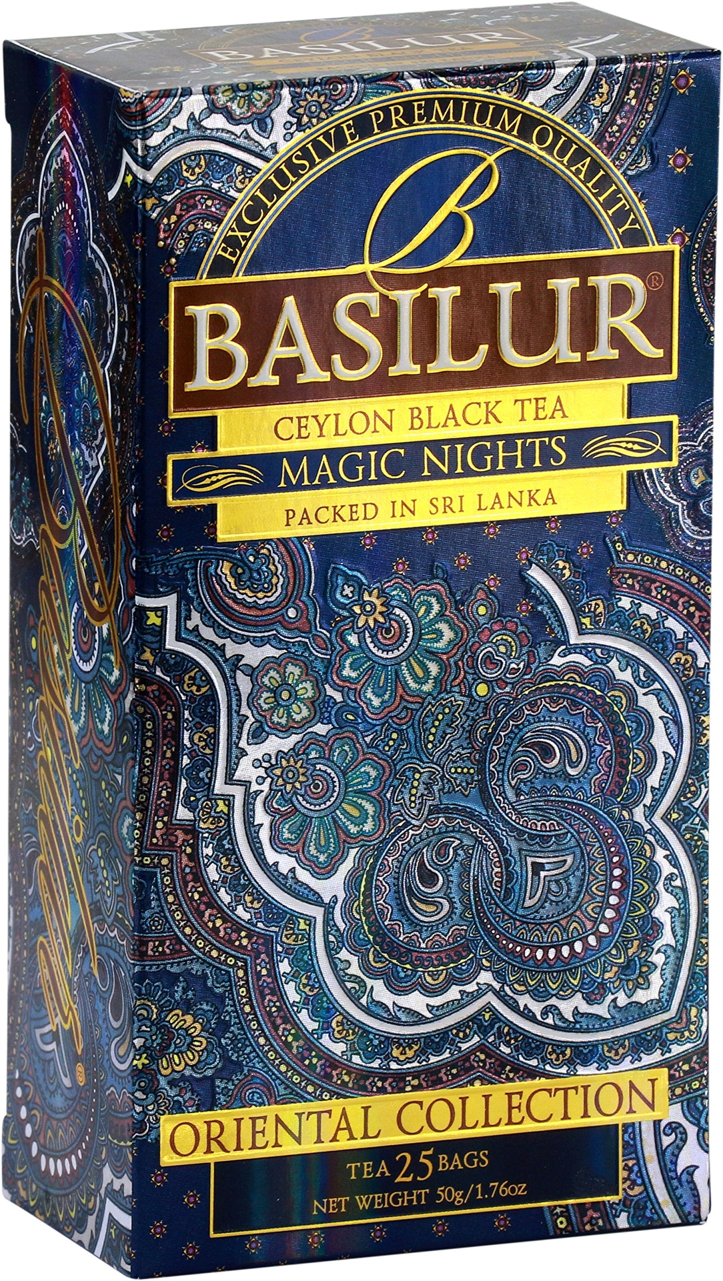 Basilur "Magic Night" Orintal Tea collection Black Tea , 25 Count String & Tag