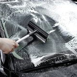 Polyte Window Squeegee for Car Windshields and Window Cleaning Tool, Extendable Aluminum Handle 14-20 in. (Black)