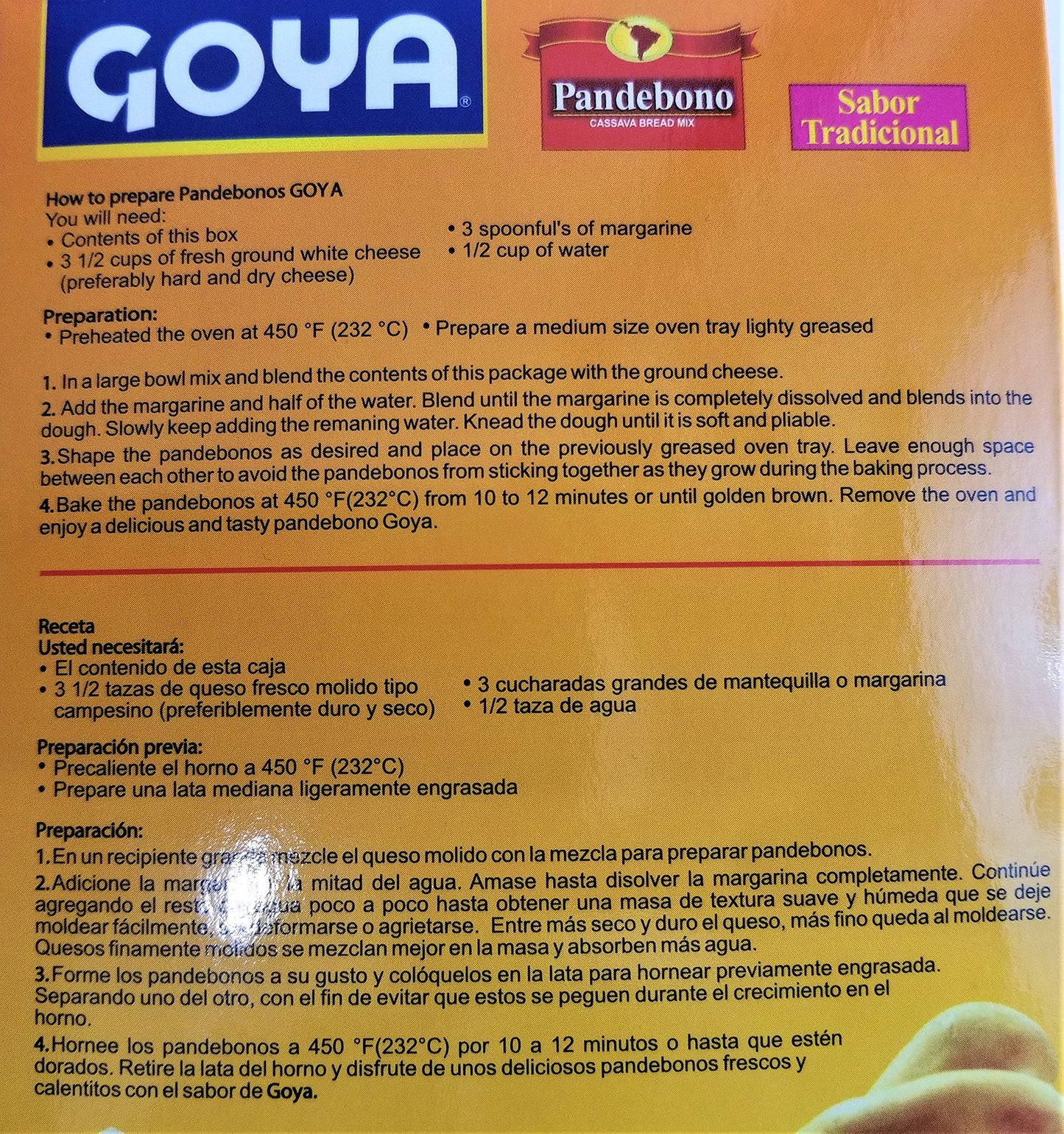 Goya Foods Pandebono Traditional Cassava Bread Mix, 14.11 Ounce (Pack of 20), (3190)