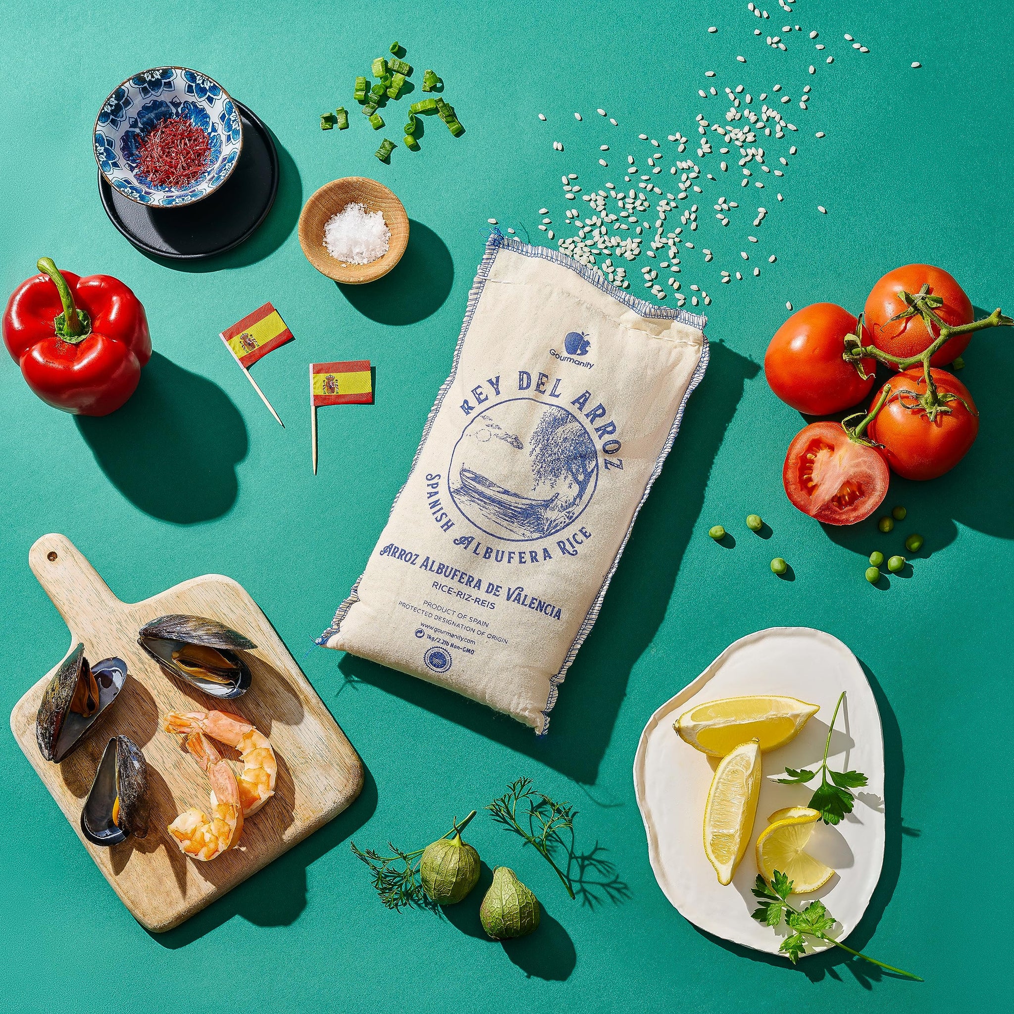 Gourmanity 2.2 LB Albufera Rice for Paella, Authentic Spanish Paella Rice, Rey Del Arroz Albufera De Valencia Rice
